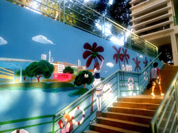 中学小羊漫画社墙绘献礼校庆