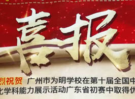 我校在“全国中学生数理化学科能力展示活动”中创佳绩